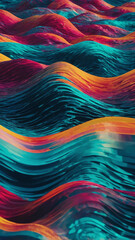 Wall Mural - Abstract digital waves with glitch effect