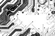 © photo for everything - Black and White Circuit Board Vector Design | Modern Technology and Digital Art Illustration