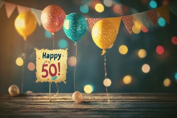 Golden jubilee: happy 50 years, celebrating half a century of memories, achievements, and shared experiences, remarkable journey with joy and gratitude, future