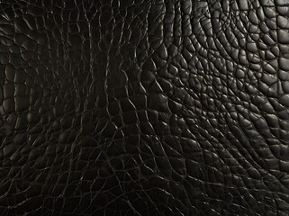 Wall Mural - Dark reflective leather abstract background, textured shiny black leather