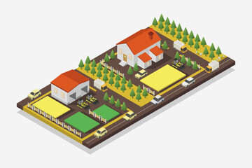 Poster - Farm house isometric