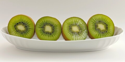 Poster - Ripe Kiwifruit Arranged on a Plate for Eating