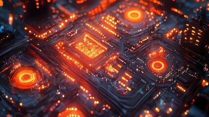 Poster - Circuit board close-up. Technology background
