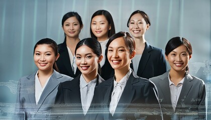 Work team composed of Asian women