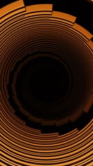 Fototapete - Red and orange neon patterns. Design. Black background with thin narrow stripes that make circular motion in 3d format.