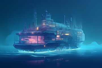 ship at night