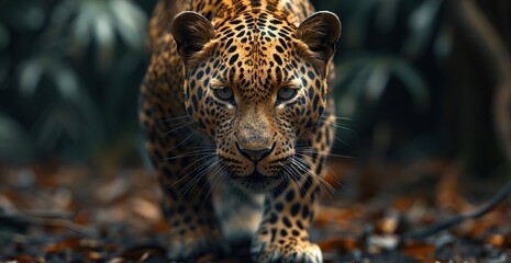 Canvas Print - Leopard Close-up in a Jungle