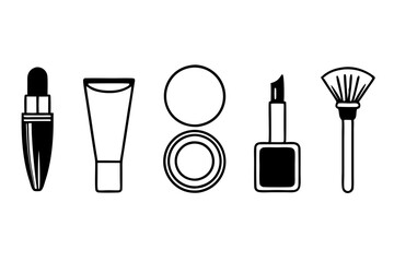 Sticker - Vector Illustration of Diverse Makeup Items- Logo Icons, Clipart, Line Art & Silhouette Designs