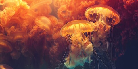 Elegant Pacific Sea Nettle Jellyfish in the Underwater Realm