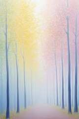 Wall Mural - Enchanted Woodland Grove Alive with Colorful Foliage and Gentle Breezes