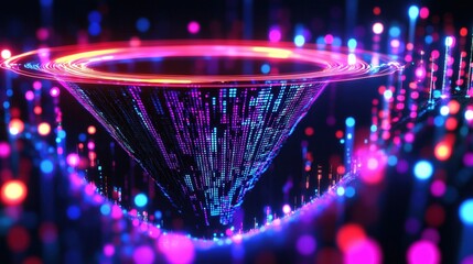 Aufkleber - A colorful, abstract image of a spiral with a purple and blue hue. The image is full of bright colors and has a futuristic feel to it