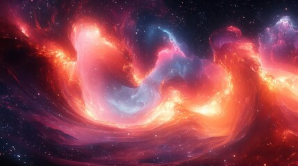 Wall Mural - abstract 3d fractal landscape swirling neon colors geometric shapes morphing cosmic atmosphere digit