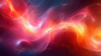 Wall Mural - abstract digital artwork of swirling fractals vibrant color palette flowing lines merging into geome