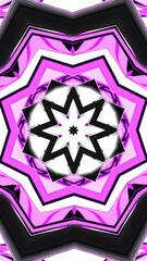 Poster - Graphic abstract sketch with fractal star or flower shapes. Design. Symmetrical pattern, geometry figures.