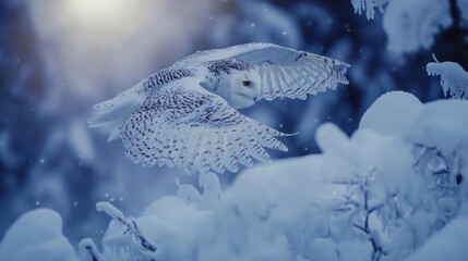 Canvas Print - Snowy Owl in Flight