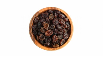 Raisin grain in bowl closeup view