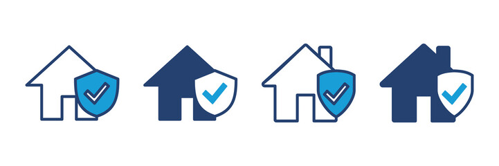 Sticker - house insurance icon vector. house protection icon.