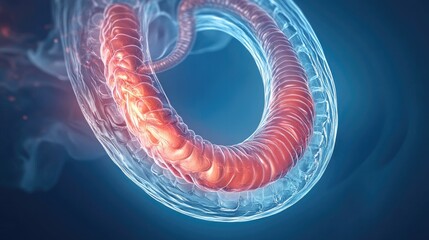 Diagram of esophageal sphincters, focusing on their role in controlling the flow of food and preventing reflux