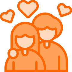 Romantic Love Dual Tone Icon Vector