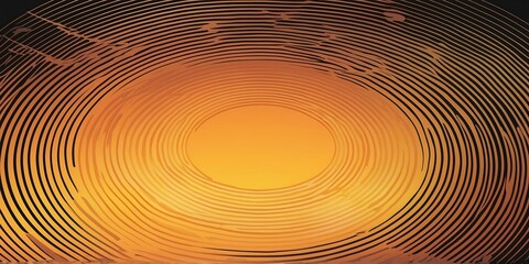 Wall Mural - abstract vector concentric circles with yellow to orange gradient background