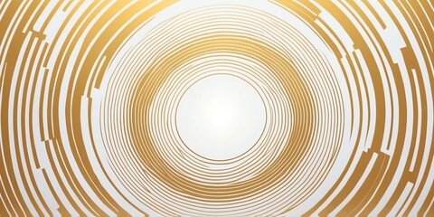 Wall Mural - abstract vector concentric circles with white to gold gradient background