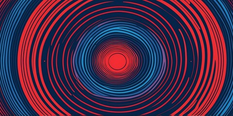 abstract vector concentric circles with red to blue gradient background