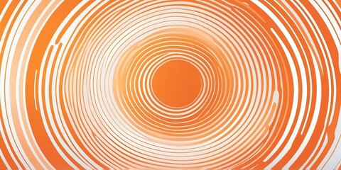 Wall Mural - abstract vector concentric circles with orange to white gradient background