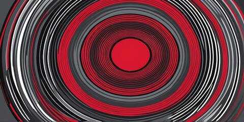 Wall Mural - abstract vector concentric circles with grey to red gradient background