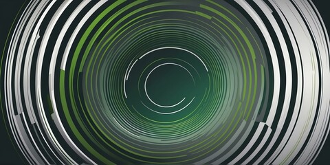 Wall Mural - abstract vector concentric circles with grey to green gradient background