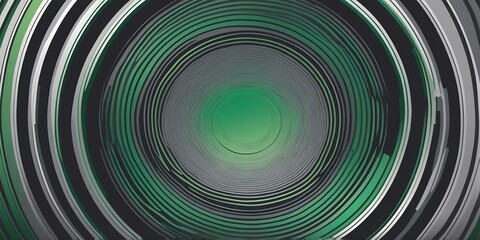 Wall Mural - abstract vector concentric circles with grey to green gradient background