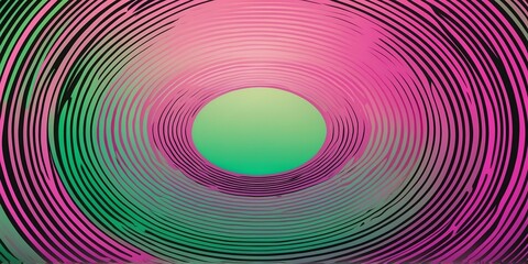 Wall Mural - abstract vector concentric circles with green to pink gradient background