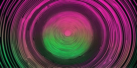 Wall Mural - abstract vector concentric circles with green to pink gradient background