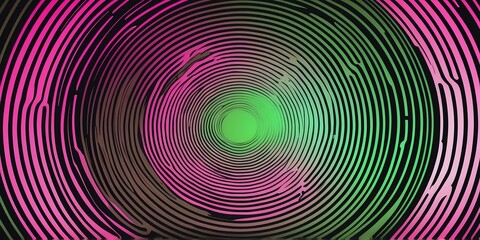 Wall Mural - abstract vector concentric circles with green to pink gradient background