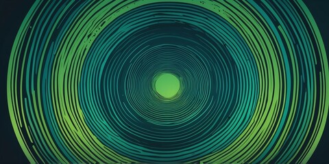 Wall Mural - abstract vector concentric circles with green to blue gradient background