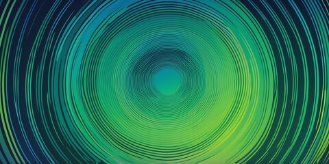 Wall Mural - abstract vector concentric circles with green to blue gradient background