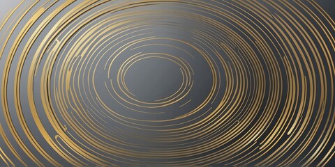 Wall Mural - abstract vector concentric circles with gold to grey gradient background