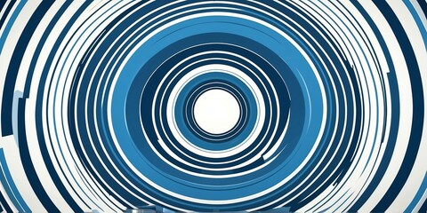 Wall Mural - abstract vector concentric circles with blue to white gradient background