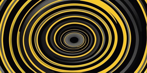 Wall Mural - abstract vector concentric circles with black to yellow gradient background