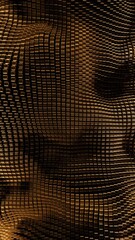 Fototapete - Futuristic moving particle wavy background. Design. Dotted pattern with random ripples.