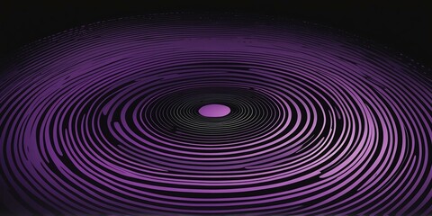 Wall Mural - abstract vector concentric circles with black to purple gradient background