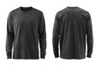 © tarakacraft - black long sleeve t shirt for mockup isolated on white