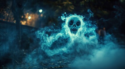 Spooky Ghost in Smoke