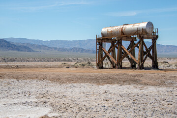 Old desert water tower salt flats middle of nowhere