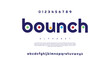 © designfourmonths - Bounch creative modern geometric urban alphabet font. Digital abstract futuristic, game, techno, robot, music, logo, sport, minimal technology typography. Simple numeric vector illustration