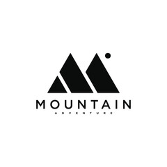 Canvas Print - Simple modern mountain adventure logo design template. Premium Vector