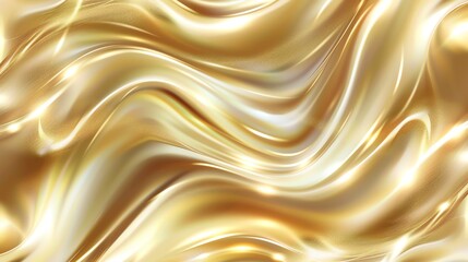 Wall Mural - Abstract gold background with flowing waves.