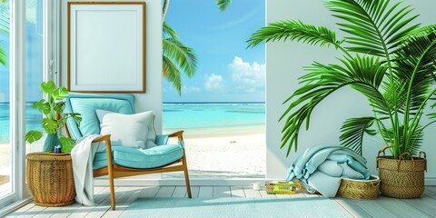 Wall Mural - pool in a tropical resort