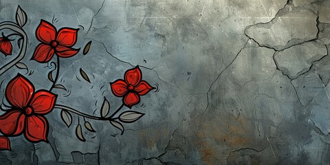 Sticker - background with flowers