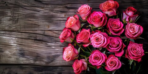 Wall Mural - bouquet of pink roses