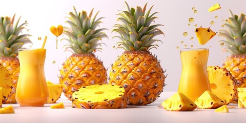 Canvas Print - pineapple and juice